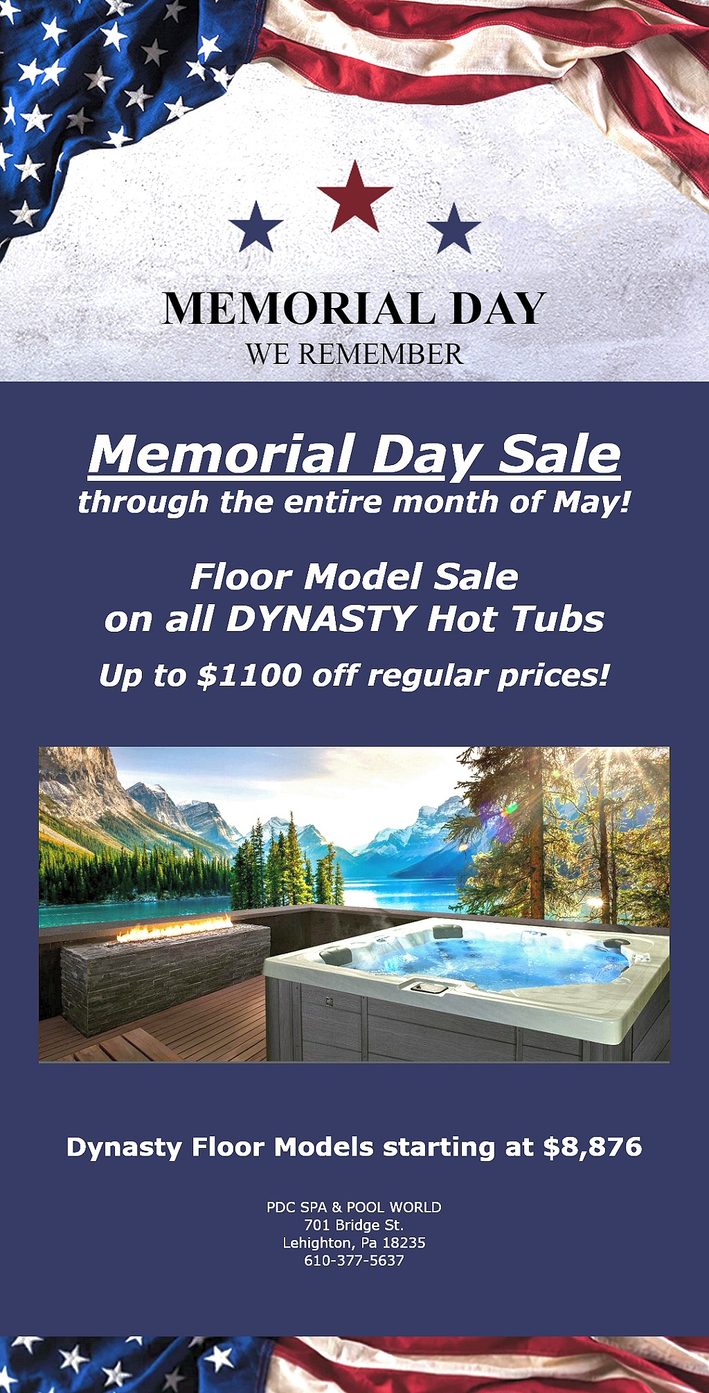 Hot Tubs Sale Memorial Day PDC Spa Pool World Lehighton PA