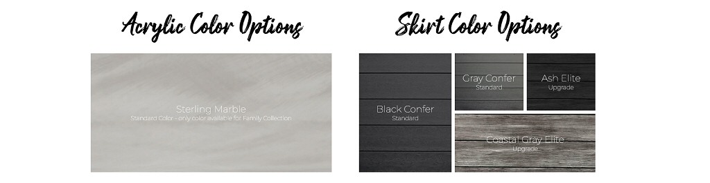 Dynasty Family Spa 11ft Oasis DL Acrylic and Skirt Color Options