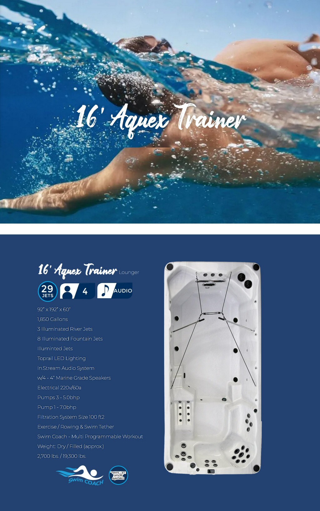 Dynasty Swim Spas - 16' Aquex Trainer