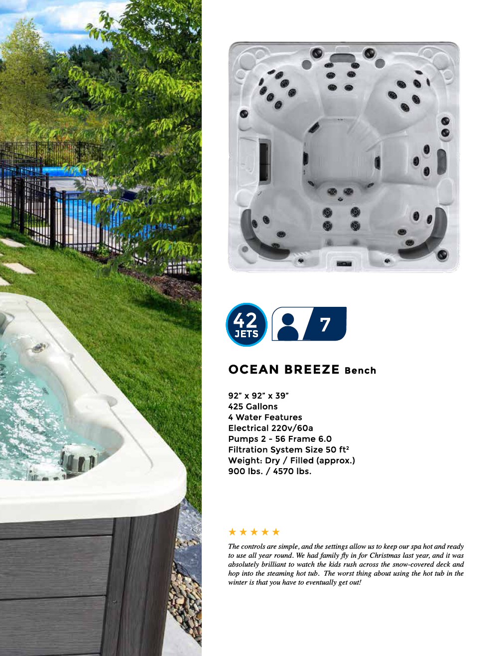 Dynasty Spas Hot Tubs - Vacation Collection - Ocean Breeze Hot Tub Features