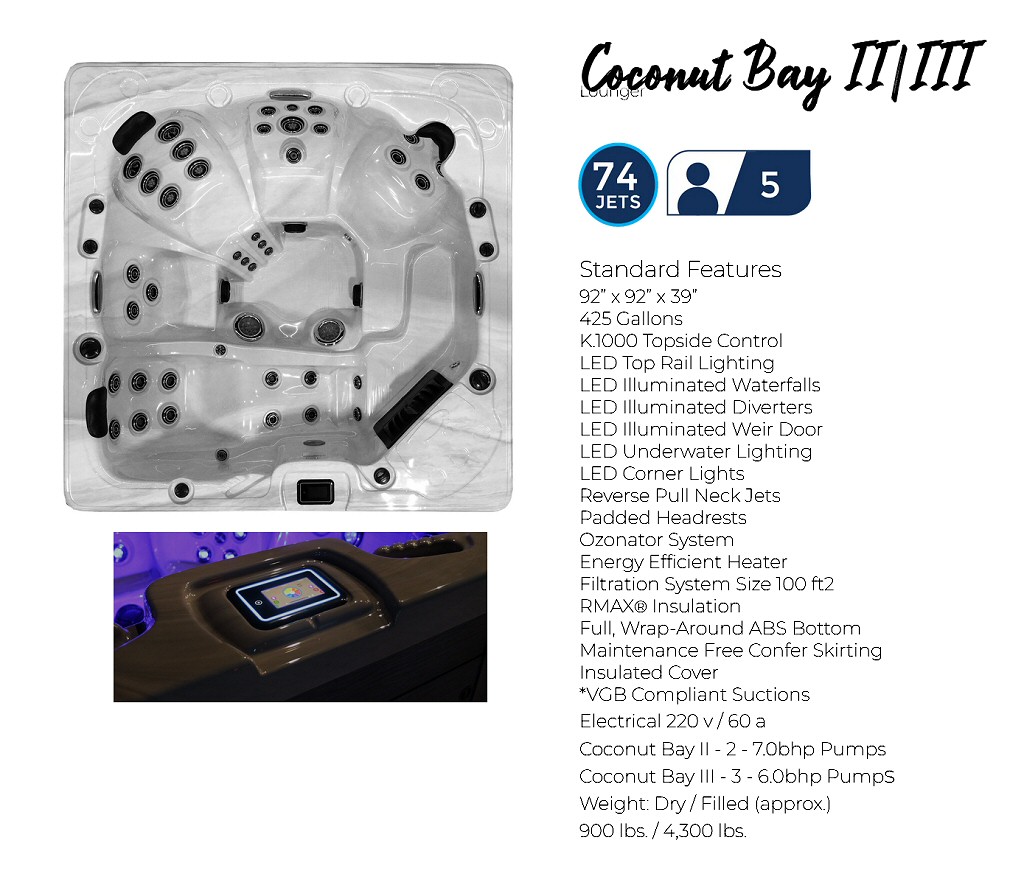 Coconut Bay Hot Tub Specifications