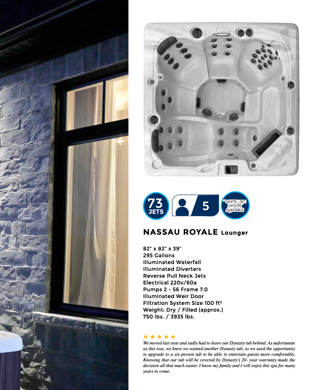 Dynasty Spas Hot Tubs - Oasis Collection - Nassau Royale Features