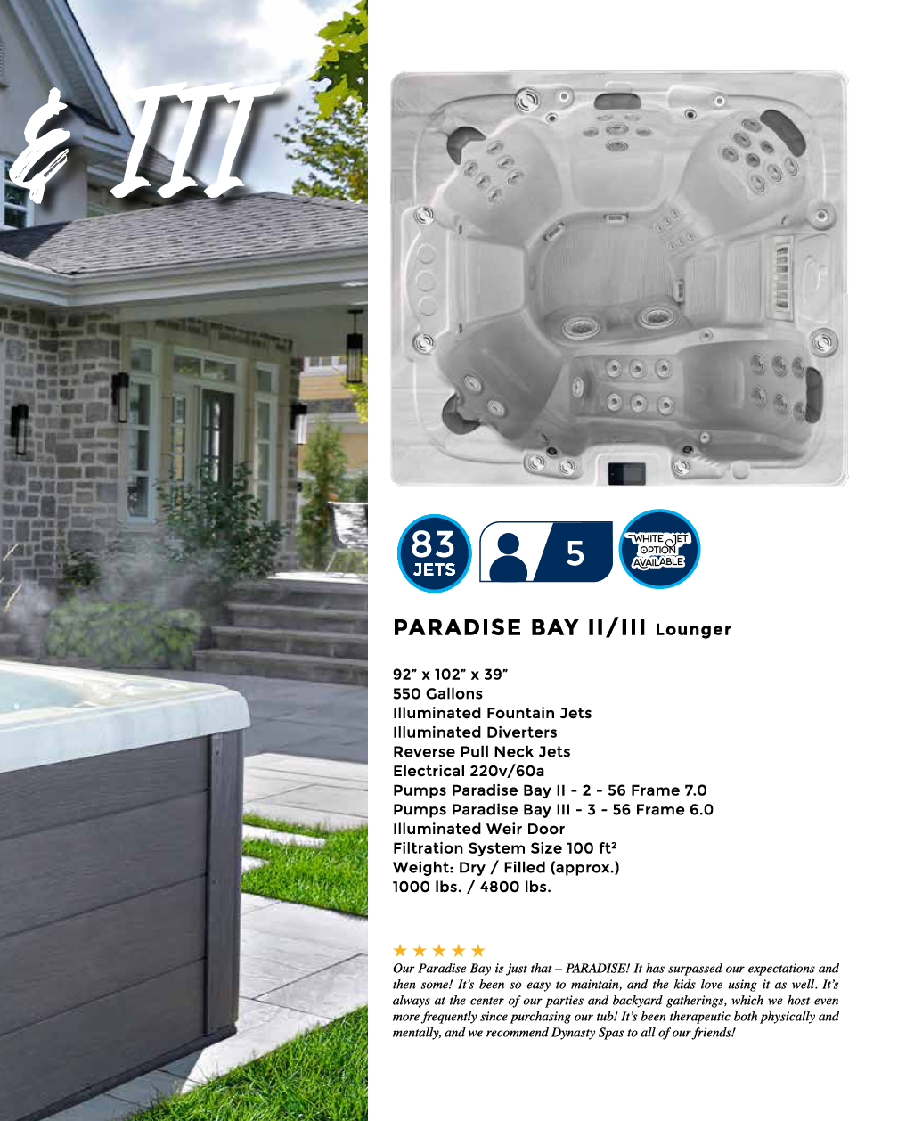 Dynasty Spas Hot Tubs - Oasis Collection - Paradise Bay Features