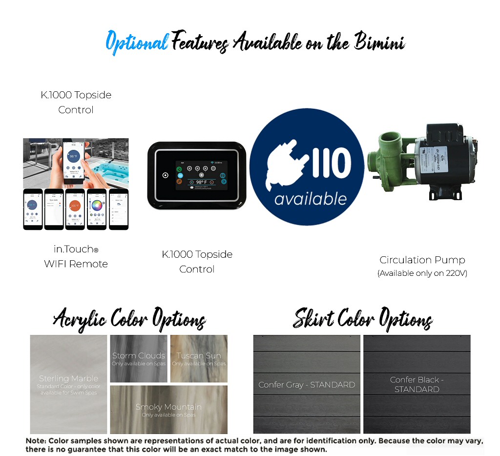 Dynasty Spas Hot Tubs - Vacation Collection - Bimini Optional Features