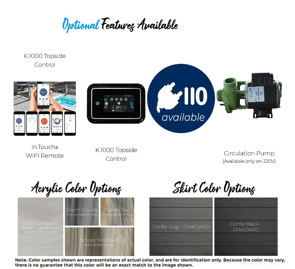 Dynasty Spas Hot Tubs - Vacation Collection - Treasure Cay Hot Tub Optional Features