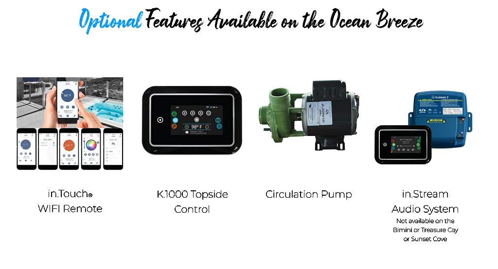 Dynasty Spas Hot Tubs - Vacation Collection - Ocean Breeze Hot Tub Optional Features