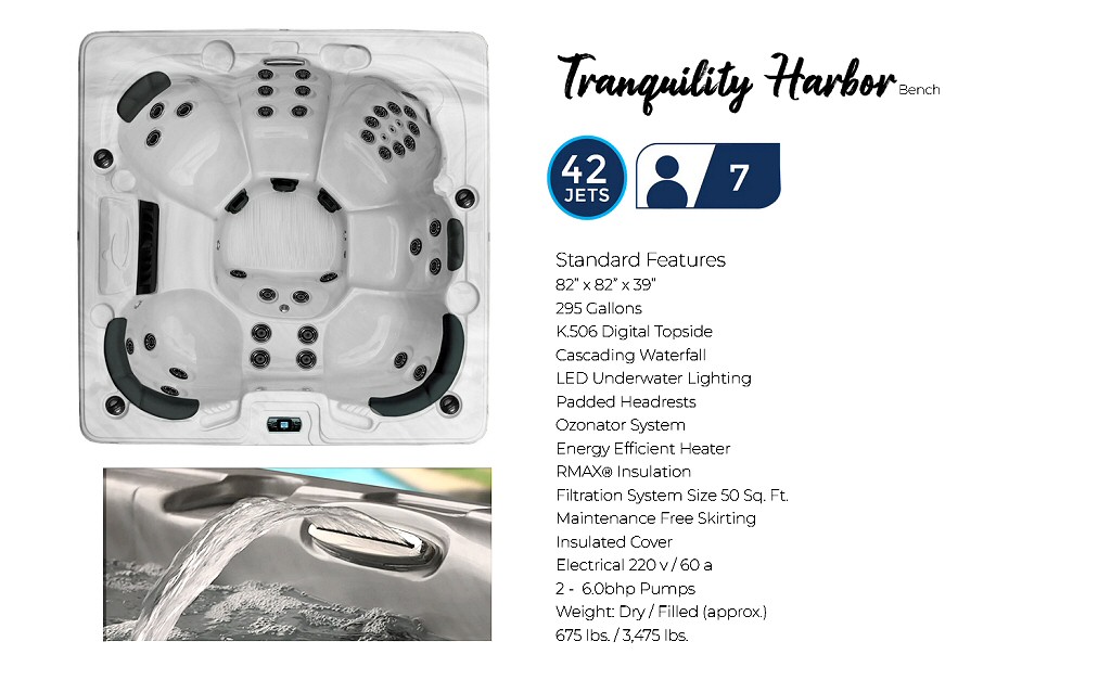Dynasty Spas Hot Tubs - Vacation Collection - Tranquility Harbor Hot Tub Specs