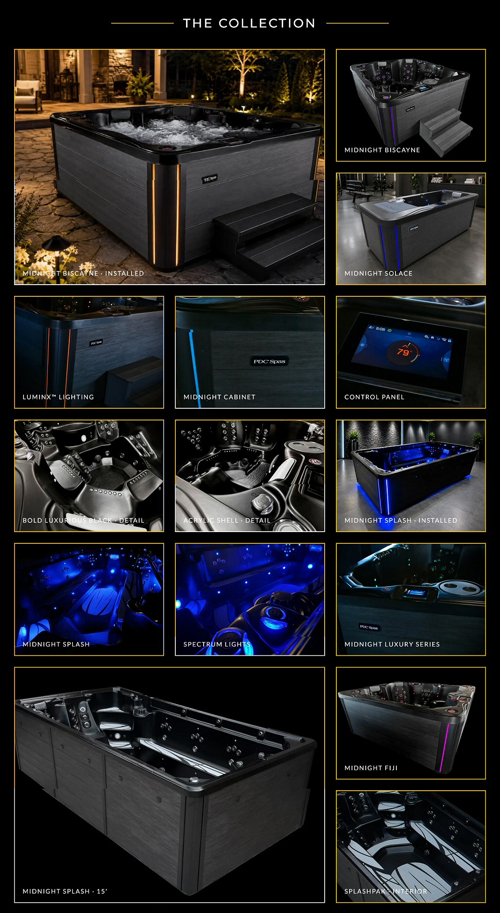 Midnight Hot Tub Series from PDC Spas at PDC Spa and Pool World Lehighton Lehigh Valley Poconos PA - The Collection